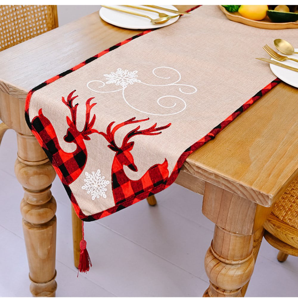 Santa Claus Christmas Tablecloth Table Flag Table Towel Table Runner Table Decor 