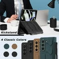 thumbnail image 7 of Carbon Fiber Case Compatible Samsung Galaxy Z Fold 5 Wallet Case with Hinge Protection (Pen Slot),Shockproof Protective Card Holder Cover Anti-Drop Leather Stand Case Samsung Z Fold 5 Case Men, 7 of 7