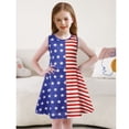 thumbnail image 5 of Benylion 4th of July Dresses Toddler Girl American Flag Tank Dress Summer Sleeveless Dresses for 9-10 Years, 5 of 6