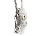 thumbnail image 5 of Goon Masked Man Hip Hop Chain Silver Tone 2-Tone Thug Ski Mask Pendant 36" Inch Franco Necklace, 5 of 5