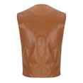 thumbnail image 4 of Aueoeo Men Faux Leather Vests V-neck Jacket Lightweight Waistcoat Fashion Sleeveless Motorcycle Biker Vests Jacket, 4 of 6