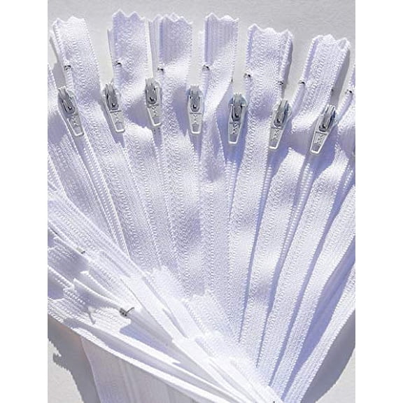 100 YKK White #3 Skirt and Dress Zipper (10" Inches)