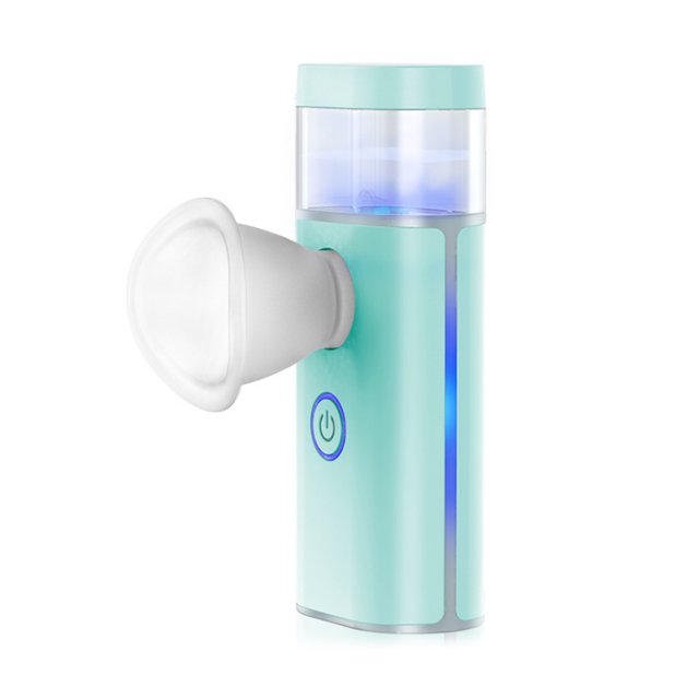 Turquoise Portable USB-Rechargeable Mist Sprayer - 12ml Water Tank ABS+TPU Eye & Face Hydration Beauty Device with Eye Cover, Suitable for All Skin Types, 200mAh Battery, 5V/0.5A Input