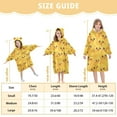 thumbnail image 3 of joogoo Wearable Blanket Hoodie for Kids Cute Chickens Yellow Flannel Oversized Sweatshirt 3-14 Years L, 3 of 7