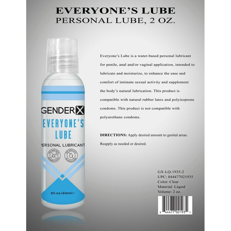 Gender X Everyone's Lube Water-Based Lubricant 4 oz. - Walmart.com