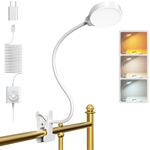 Clip on Light Glocusent 5 W 36 LED de lectura para cama, 3 colores