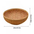thumbnail image 2 of 3Pcs Bamboo Woven Pattern Bottom Fruit And Vegetable Basket Kitchen Storage Basket Snack Plate Bamboo Breakfast Woven Art Decoration Tray Decorative Wall Basket, 2 of 2