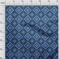 thumbnail image 3 of oneOone Georgette Viscose Teal Blue Fabric Geometric Dress Material Fabric Print Fabric By The Yard 42 Inch Wide, 3 of 5