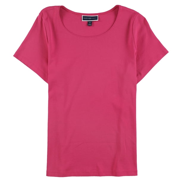 Karen Scott Camiseta básica sólida para mujer, rosa, 0X