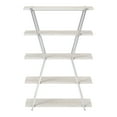 thumbnail image 2 of Epstewin 5-Shelf Wood Open Bookcase, Chrome and White, 2 of 7