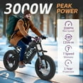 thumbnail image 2 of AKEZ 1500W Electric Bike,30MPH Electric Dirt Bike for Adults,48V18AH Dual Removable Battery Mountain Ebike,20'' Fat Tire Ebike,7Speed,Hydraulic Brake UL2849, 2 of 7