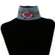 thumbnail image 2 of Collar de joyería de moda con cadena y bordado de flores, gargantilla ancha, collar llamativo Azul, 2 of 9