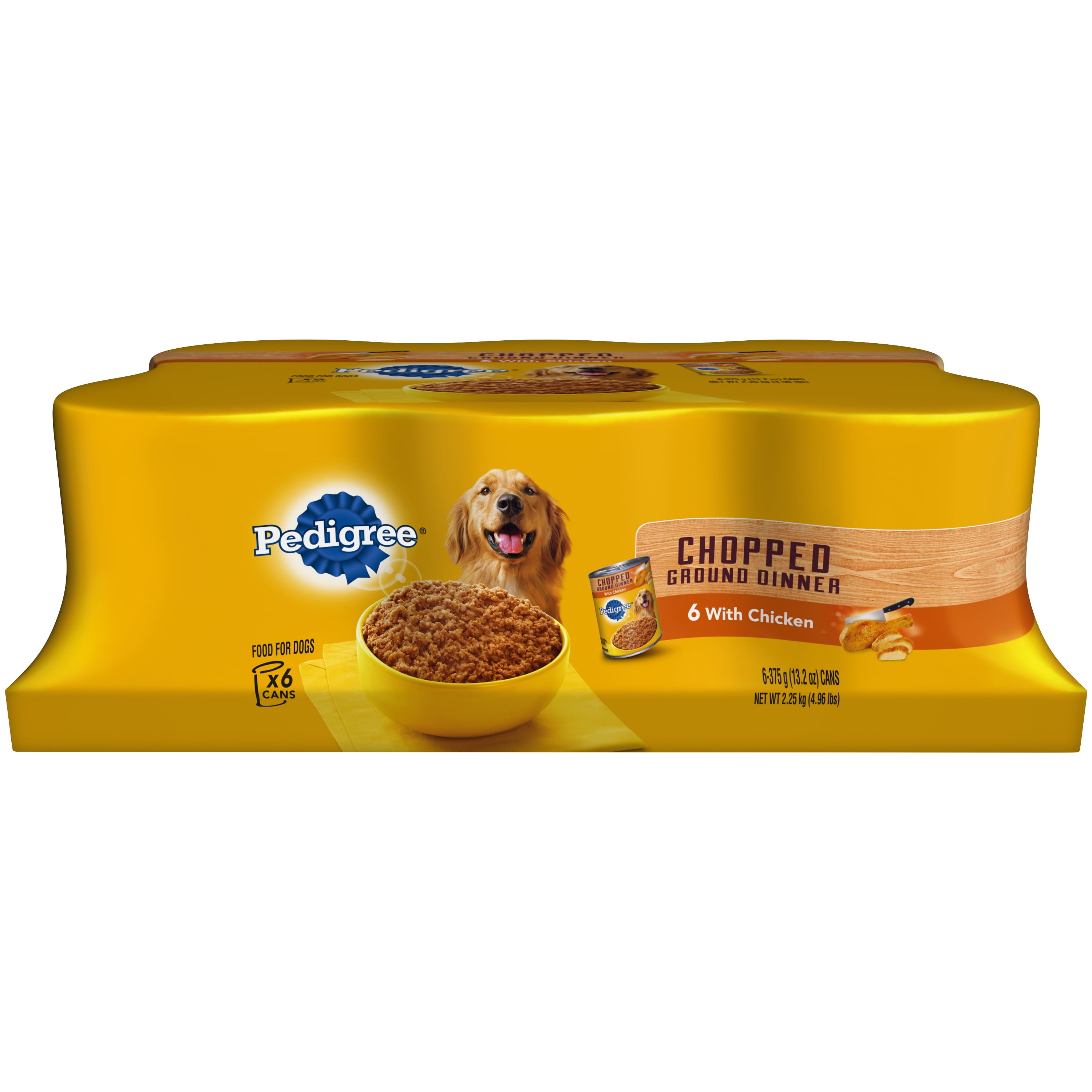 (6 Pack) PEDIGREE Chopped Ground Dinner Chicken Canned Wet Dog Food, 13