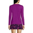 thumbnail image 2 of Lands' End Women's Crew Neck Long Sleeve Rash Guard UPF 50 Sun Protection Swim Tee, 2 of 3