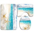 thumbnail image 1 of ABPHQTO Conchas de estrellas de mar en la arena Juego de alfombras de baño de 3 piezas Alfombra de baño Alfombra de contorno y tapa de inodoro ABPHQTO Cont-CHAPPLE-33349, 1 of 2