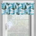 thumbnail image 2 of Ambesonne Butterfly Valance Pack of 2, Floral Ornamental Moths, 54"X18", Sky Blue Dark Teal, 2 of 5
