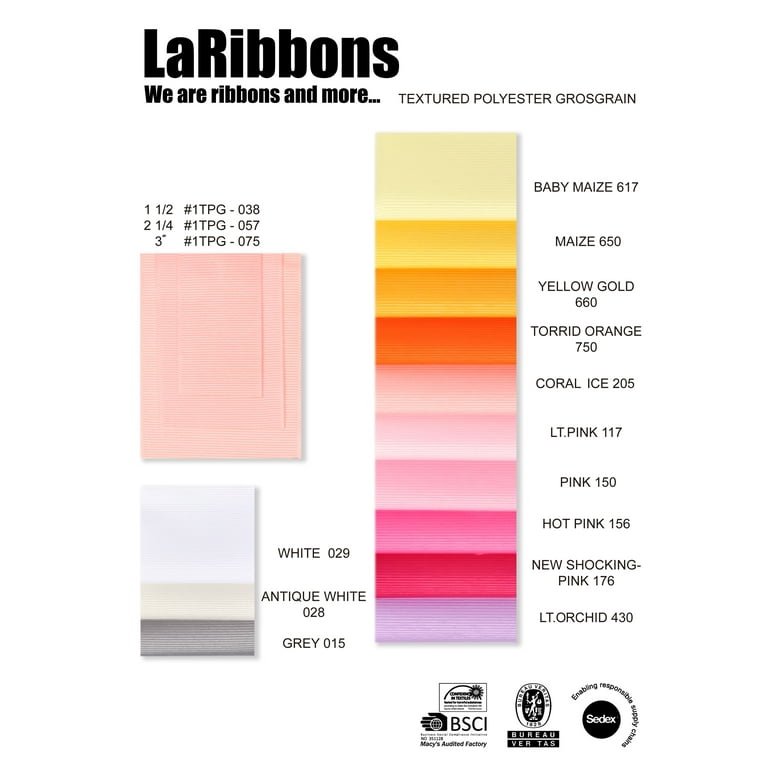 LaRibbons and Crafts 1 1/2 50yds Premium Textured Grosgrain Ribbon  -Millennium Silver