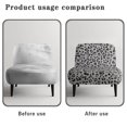 thumbnail image 6 of HELLHERO Black and Gray Leopard Print Dustproof Easy Installation Armless Accent Chair Washable Cover Stain Protection Armless Accent Chair Cover for Armless Chair, 6 of 8