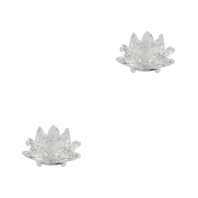 Naiovety Cristal fino Flor de loto Piedras naturales Pisapapeles Cristales Colección de flores Adornos para boda Blanco Blanco 2piezas