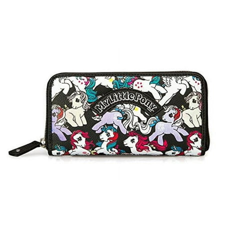 My Little Pony Black Retro Ponies Zip Around Wallet