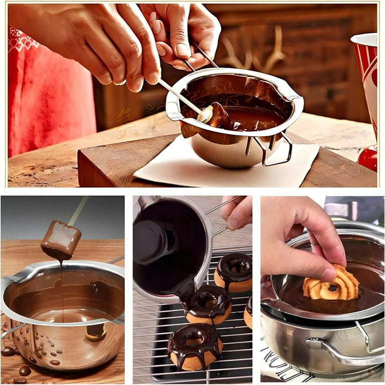 PEACNNG Stainless Steel Double Pot,kitchen Melting Pot Baking Tools,304  Chocolate Melting Pot For Melting Chocolate,butter,cheese, Caramel And  Candy