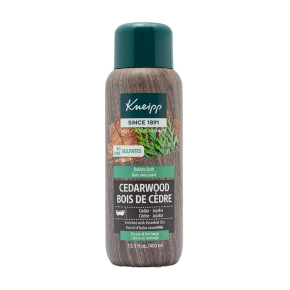 Baño de burbujas Kneipp, aromaterapia de madera de cedro, 400 ml, vegano para hombres