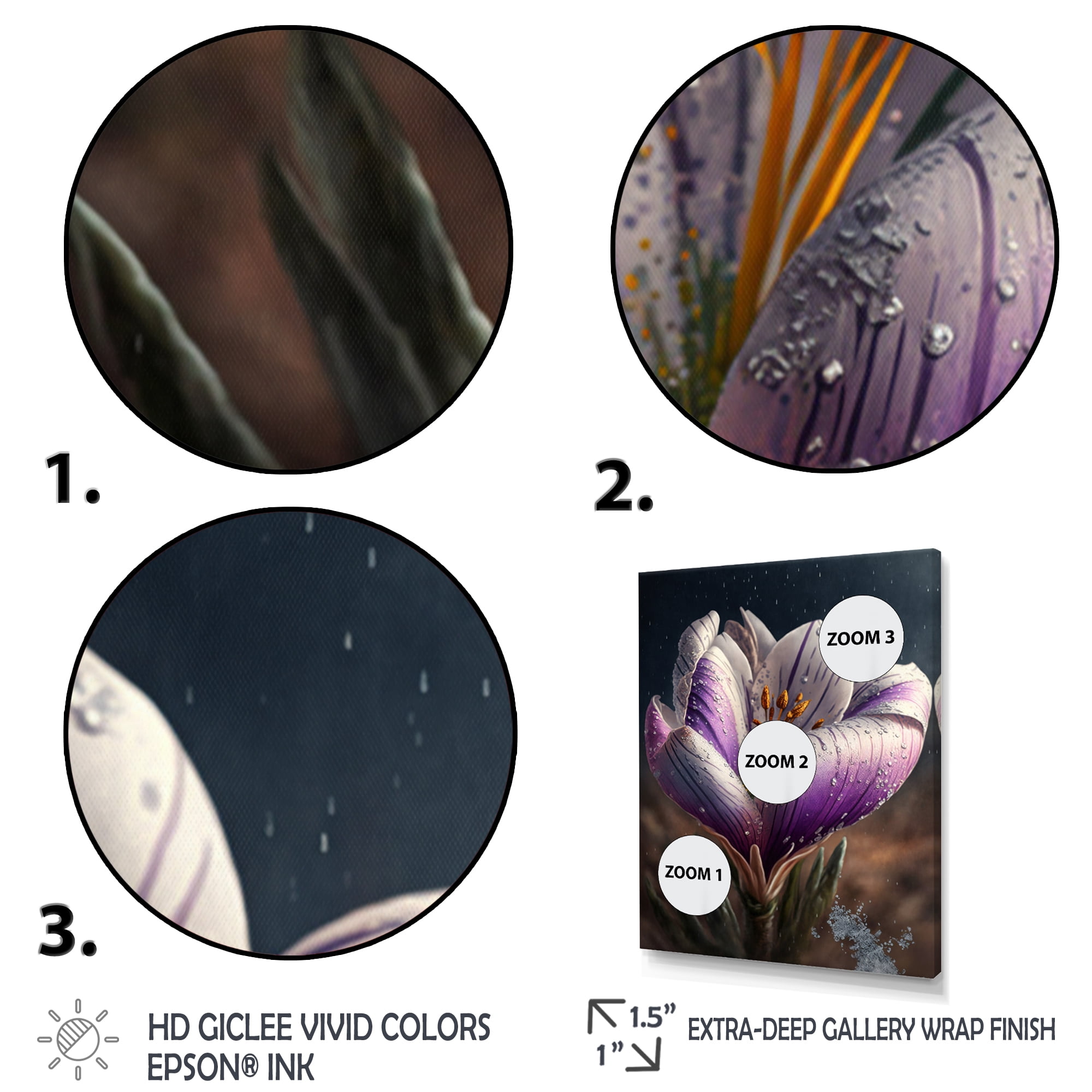 Designart Blooming Crocus III Canvas Wall Art