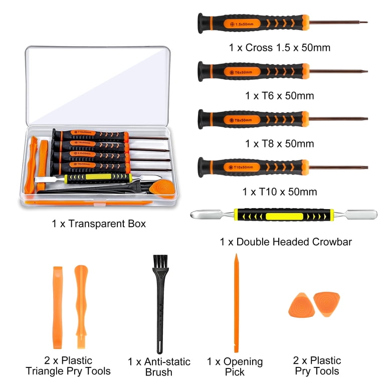 TSV T6 T8 T10 Torx Security Screwdriver Kit, Magnetic Repair Tool