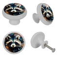 thumbnail image 4 of Raccoon Fluorescent Drawer Pulls with Screws, Round 4-Pack, Glow-in-the-Dark Knobs - Suitable for Cabinets, Wardrobes, Dressers, 4 of 6