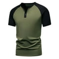 thumbnail image 2 of FAIWAD Mens Muscle Shirts Color Block Short Sleeve Button Down Tops Slim Casual Summer Golf Workout Athletic Tops, 2 of 8