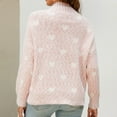 thumbnail image 4 of Women's 2023 Fall Winter Turtleneck Sweaters Trendy Heart Print Long Sleeve Sweater Pullover Loose Chunky Knit Jumper Tops, 4 of 4