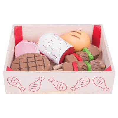 Bigjigs Toys Wooden Play Food Fish Crate Pretend Role Play Kitchen 