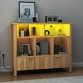 thumbnail image 2 of Uforic 5 Cube Bookcase with LED Light, Modern 3 Tier Bookshelf with Drawers for Home Office, 2 of 9