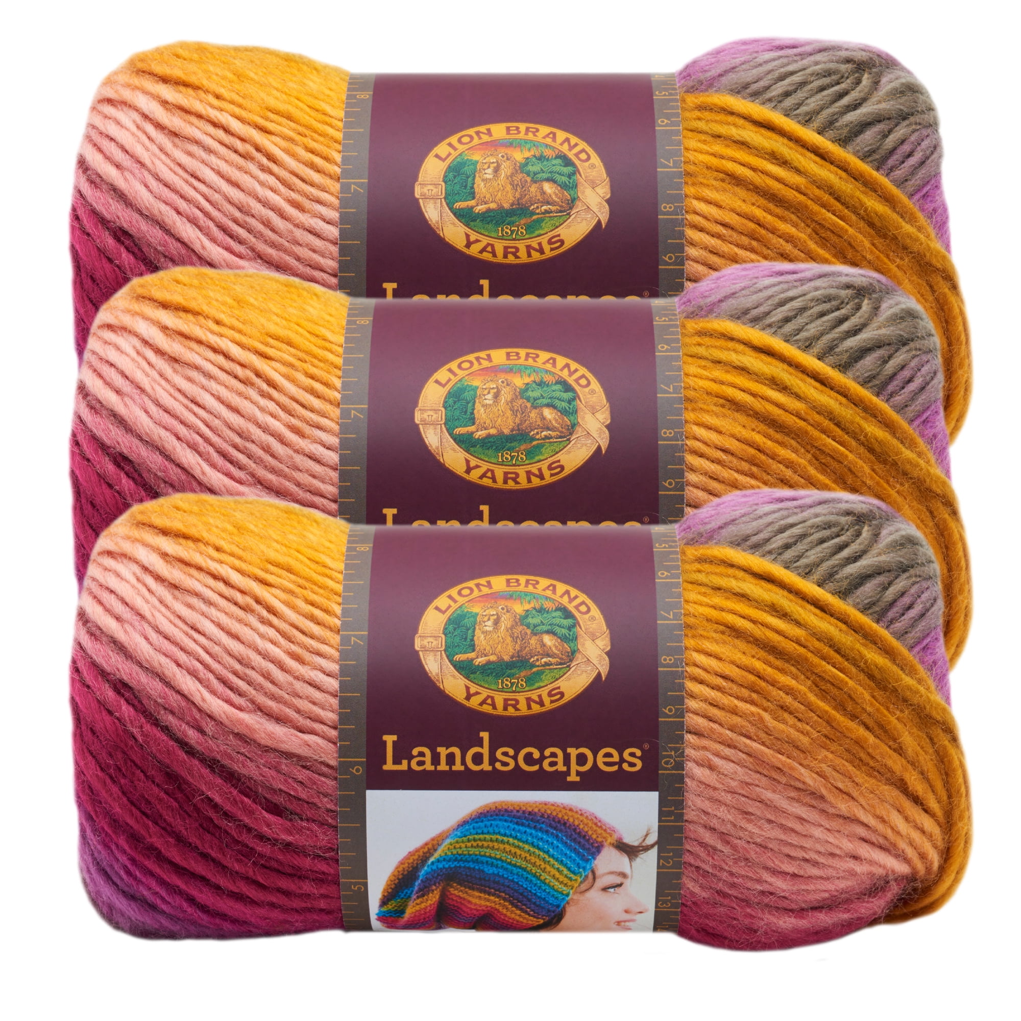 Lion Brand Yarn Landscapes Coral Reef SelfStriping Medium Acrylic