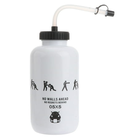 

Lacrosse Water Bottle with Long Straw BPA Free Plastic Goalie Boxing Water Bottle 1 Liter for Perfect for Hockey Football (White)