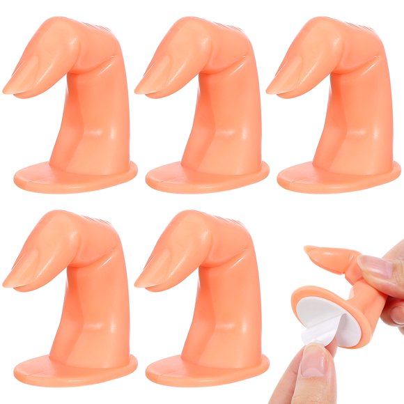 Modelo de dedo falso de práctica de 5 uds con puntas de uñas para entrenamiento de manicura de mano