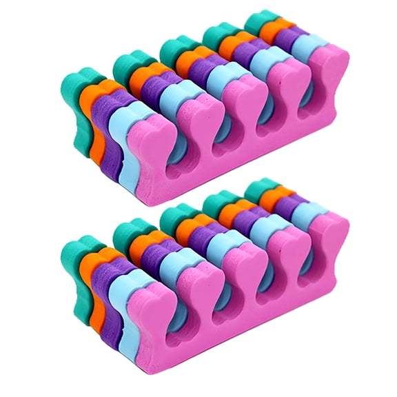 XIRQI Finger Toe Separators Finger Spreader Set,Soft Sponge Finger Toe Divider Spacer Cushions Nail Art Manicure Tools for Gel Polish Coating Painting Pedicure (Multicolors 10-Pairs)