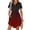 Red, variant on Ayolanni Shift Summer Dresses for Women 2026 Ombre Color V-Neck Casual Midi Dress Drawstring Button Short Sleeve Club Sundress L