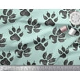thumbnail image 3 of Soimoi Green Cotton Poplin Fabric Lion Stencil Foot Animal Printed Fabric 1 Yard 56 Inch Wide, 3 of 3