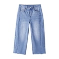 thumbnail image 7 of Dresfit Womens Petite Jeans High Waisted Denim Capri Pants 2026 Summer Frayed Ripped Straight Leg Raw Hem Y2k Streetwear with Pockets Light Blue S, 7 of 7