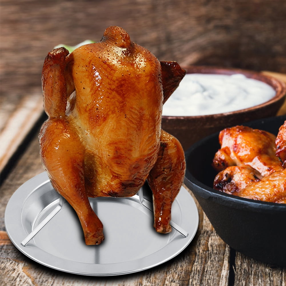 Rôtissoire Verticale Pour Poulet - Support Inoxydable Anti-adhésif, Pliable, Pour Four Ou Barbecue