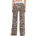 thumbnail image 4 of Women's Leopard Pajama Pants, Casual Pajama Bottoms Lounge Pants Wide Leg, 4 of 7
