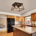 thumbnail image 4 of Q&S Semi Flush Mount Light Vintage 4-Light Bronze Farmhouse Ceiling Light Geometric Rustic Island Light Fixtures for Entryway Hallway Dining Room Living Room Bedroom, 4 of 8