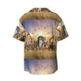 thumbnail image 2 of Vsdgher Vintage Wildlife Protection Print Men's Wrinkle Free Untucked Cuban Shirt Business Casual Button Down Shirts Short Sleeve Shirt, 2 of 7