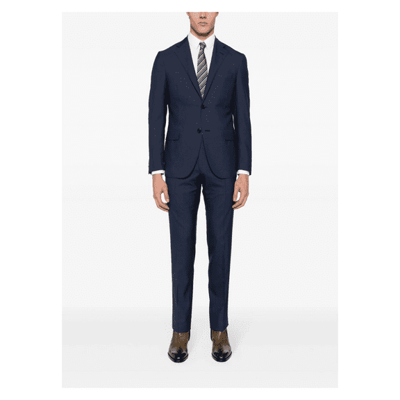 $495- Ralph Lauren Plaid Wool 2-piece Suit, Navy, 40 Reg