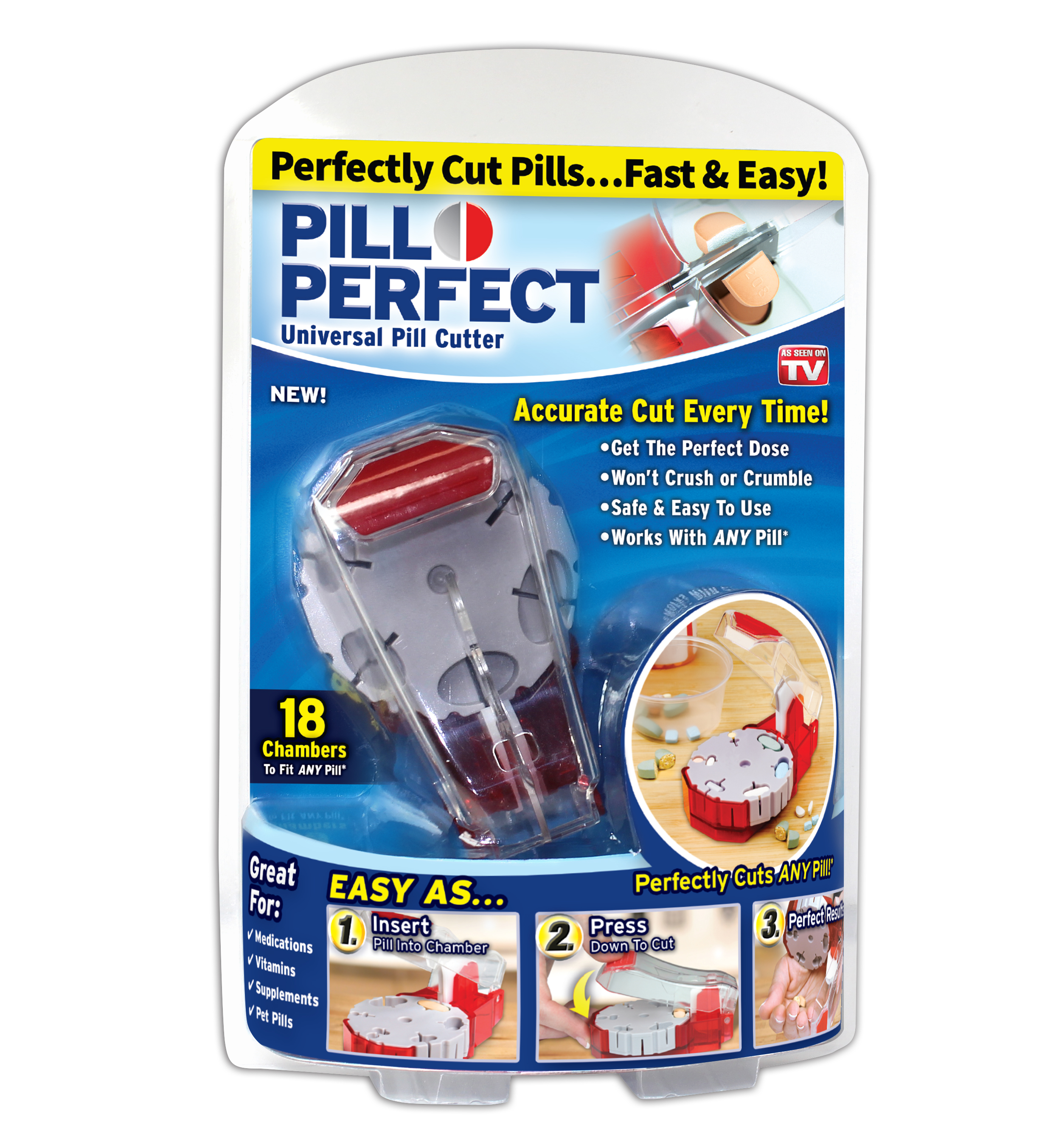 Pill Perfect Universal Pill Cutter Fast & Easy every time for