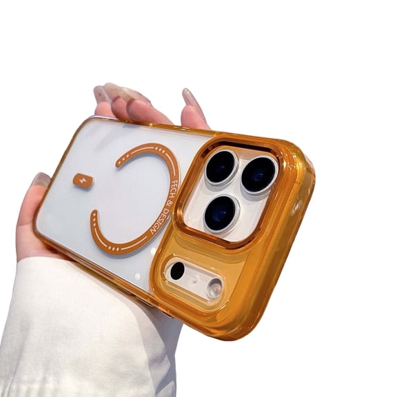 Allytechgroup for iPhone 17 Pro Case Compatible with Magsafe, Clear Anti-Scratch Not-Yellowing Bumper Hybrid TPU PC Rugged Protective Shockproof Phone Case Cover for iPhone 17 Pro, Orange