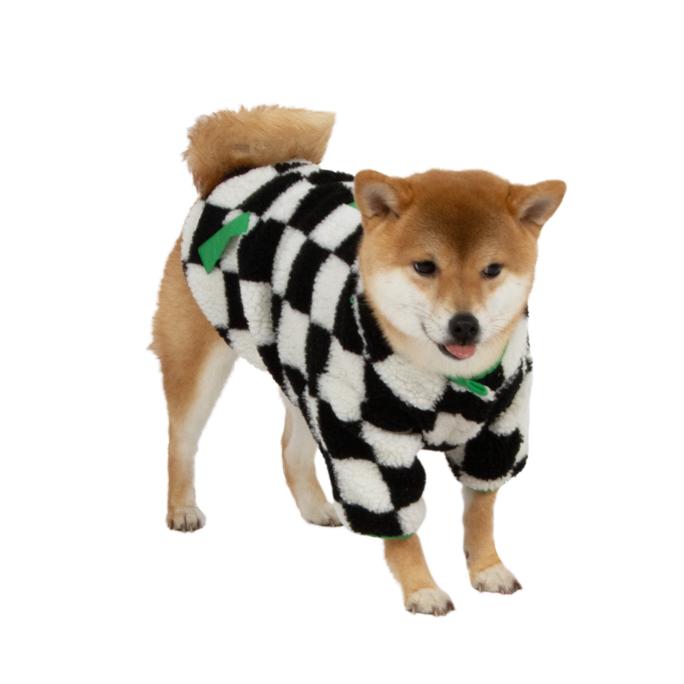 Oodles Multicolored Sherpa Bubble Hem Fall Dog Jacket, Large