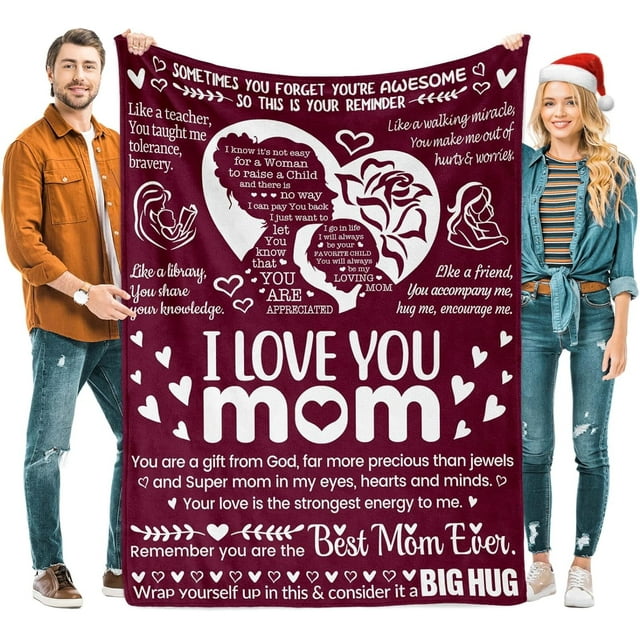 LHSHID Mom Gifts Birthday Gifts for Mom Blankets Gift Blanket Flannel Soft and Comfortable Anti static Bed Sofa Blanket 60x80in
