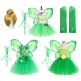 thumbnail image 2 of Disfraz de campanilla para niños, vestido degradado verde, mangas voladoras, tul, cuero cabelludo, bola de marihuana, cuero cabelludo verde, lentejuelas, ropa de princesa, año nuevo zhangyuxiang unisex, 2 of 2